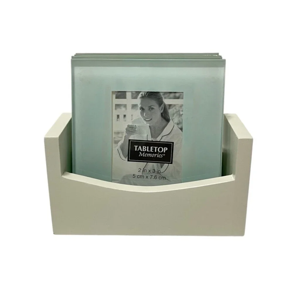 Tabletop Memories Glass Photo Coasters Holds 2